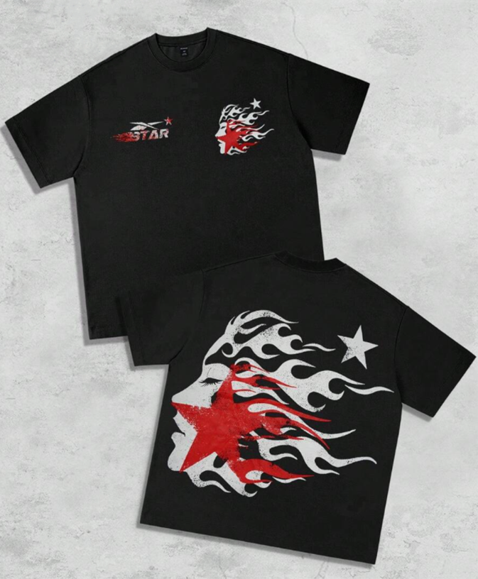 Men Street Life Men's Gothic Print Short Sleeve T-Shirt, Suitable For Everyday Wear In Spring And Summer, Halloween